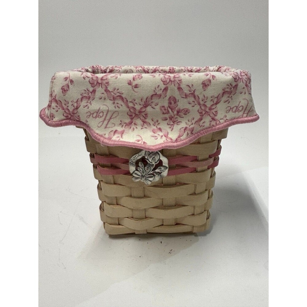 Longaberger 2004 Horizon of Hope American Cancer Society Whitewashed Basket 6"